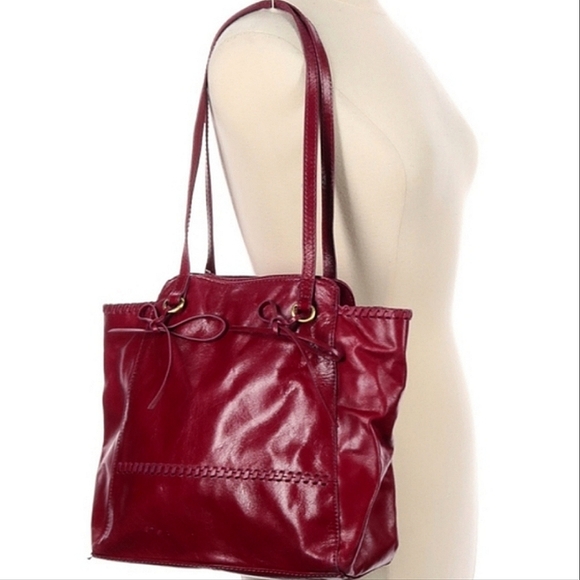 HOBO 'Praise' Vintage Hide Deep Rich Berry Leather Tote - Picture 6 of 8